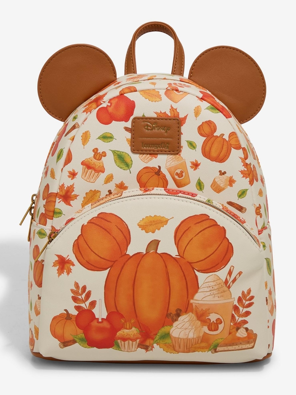 Loungefly Kids Mini Backpack in Cream & Orange Pumpkin Print